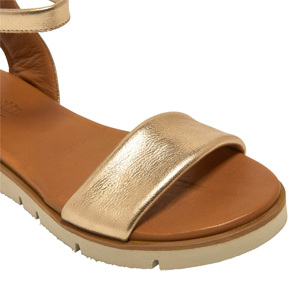 Carl Scarpa Tuscany Gold Leather Flat Sandals